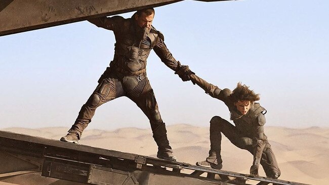 Timothee Chalamet and Josh Brolin in a teaser image from upcoming sci-fi blockbuster Dune. Source: Instagram