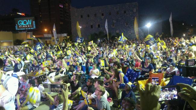 The carpark of the Cowboys Leagues Club for the NRL grand final.