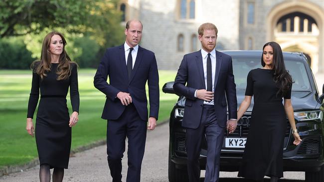 The royal foursome appeared frosty in the days after Queen Elizabeth’s death. Picture: Getty Images