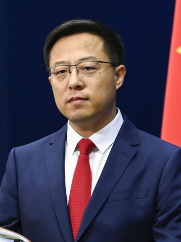 Chinese Foreign Ministry spokesperson Zhao Lijian was asked about comments made by Ms Wong. Picture: Kyodo News via Getty Images