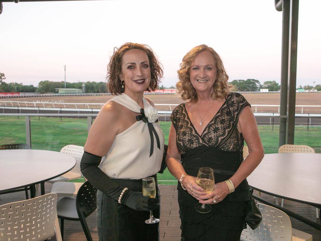 Kaye Strange, Leah Wilson at the Darwin Cup Gala Ball. Picture GLENN CAMPBELL