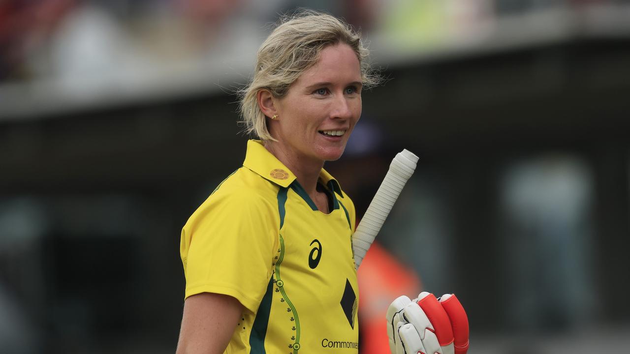 Mooney helped Australia save face with the bat. (Photo by Mark Evans/Getty Images)