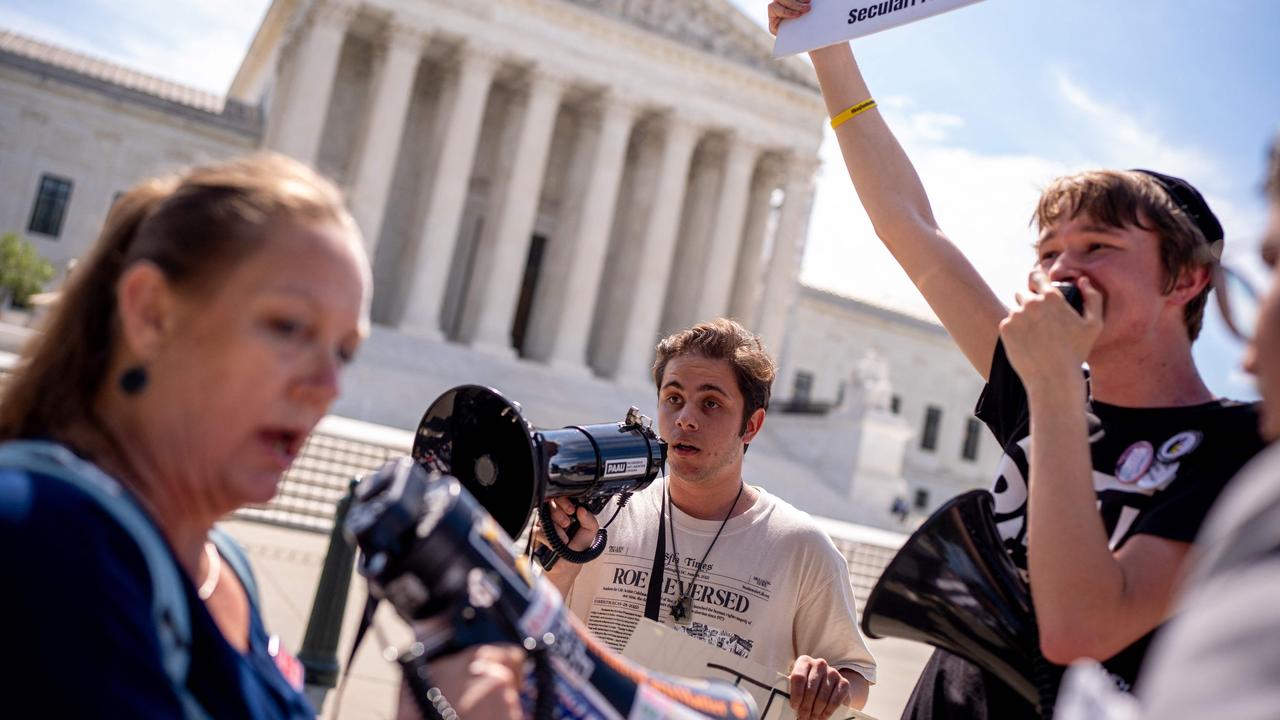 Pro-life and pro-choice supporters confront each other on Thursday in Washington, DC. Picture: Getty Images