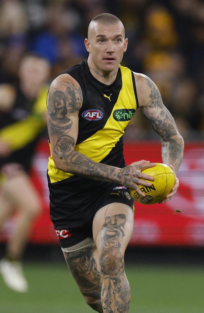 MELBOURNE, AUSTRALIAÃ&#137; June 15, 2024. AFL Round 14. Richmond vs. Hawthorn at the MCG. Richmonds Dustin Martin during the 4th qtr. . Pic: Michael Klein