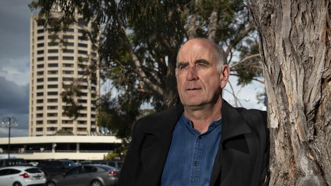 James Boyce, author, historian and an honorary research associate at the University of Tasmania from Tasmania. Outside Wrest Point Casino, Sandy Bay, Tasmania. – Picture By Matthew Newton