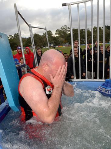 Blackburn president Matt Breen in the refreshing water. Picture: Steve Tanner