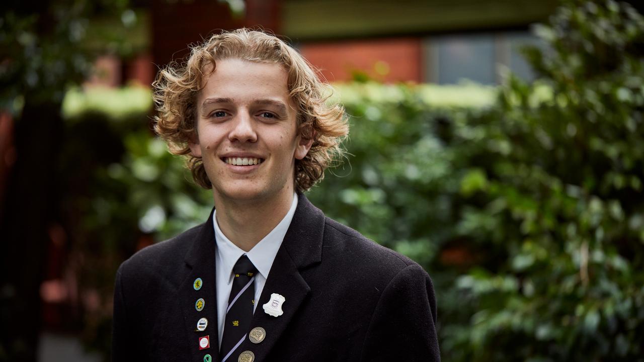 Hutchins School student Archie Yarrow received an ATAR of 99.85. Picture: Joshua Lamont