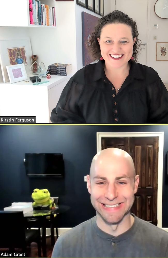 Kirstin chatting to Adam Grant.