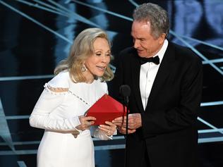 Faye Dunaway announces La La Land has won the big one. Except it hadn’t. Picture: Getty Images.