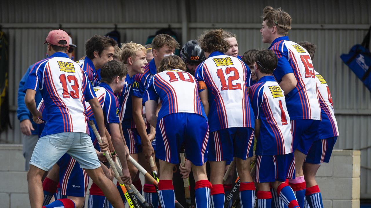Rangeville get ready to take on Past High in J1 boys grand final hockey at Clyde Park, Saturday, September 10, 2022. Picture: Kevin Farmer
