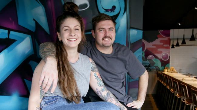 Sarah and Tim Scott at Joy restaurant last year, when it had just opened. Picture: Jamie Hanson