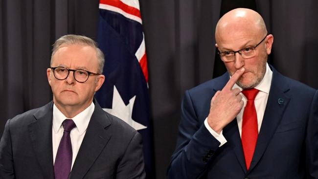 Prime Minister Anthony Albanese (left) and ASIO Director-General Mike Burgess. Picture: AAP Image/Lukas Coch