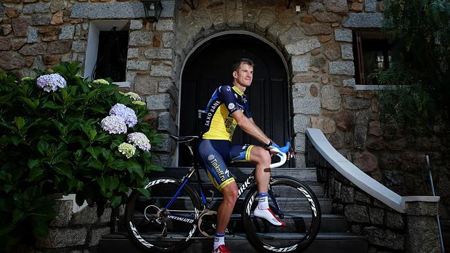 Michael Rogers relaxes at his hotel in Corsica before the start of the Tour de France. Picture: Sarah Reed