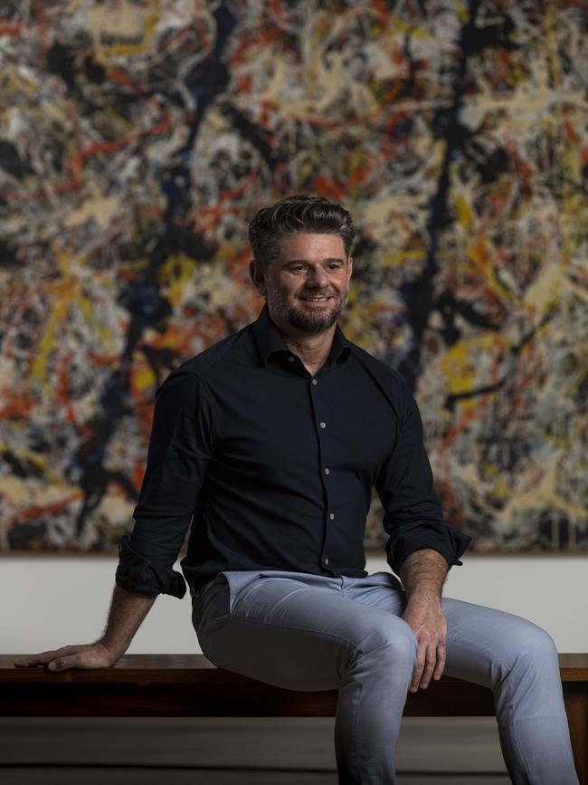 National Gallery of Australia director Nick Mitzevich in front of Blue Poles Picture: Sean Davey