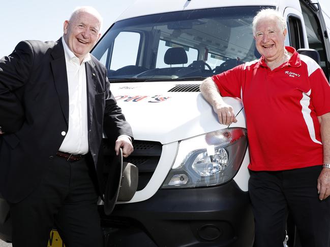 BizRebuild chair Sir Peter Cosgrove with Malcolm Rixon. Picture: Jonathan Ng