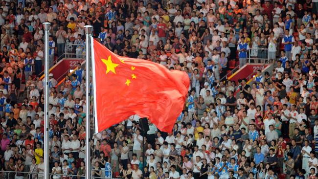 China’s flag at the Olympics. AAP Image/Dean Lewins.