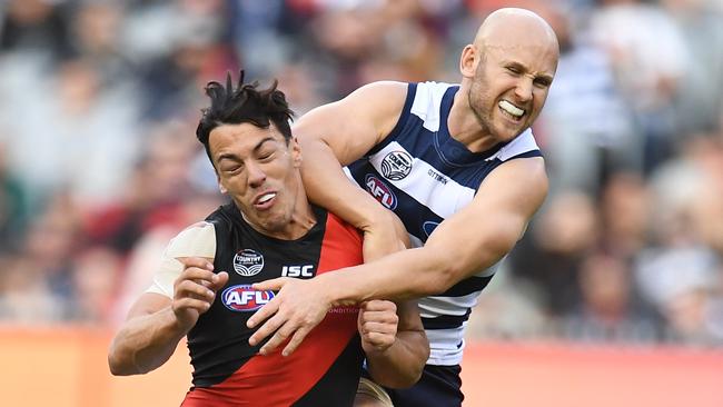 Gary Ablett was reported for a head-high elbow on Gary Ablett. Picture: AAP