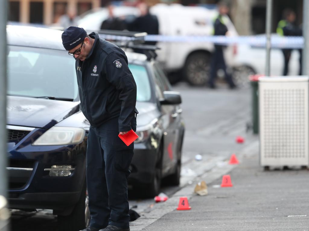 The crime scene was cordoned off on Saturday. Picture: David Crosling