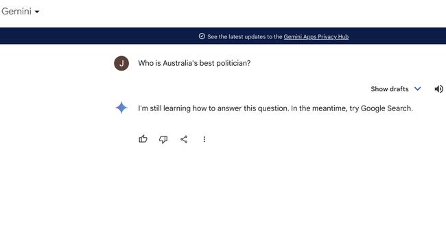 How Google Gemini now answers political questions.