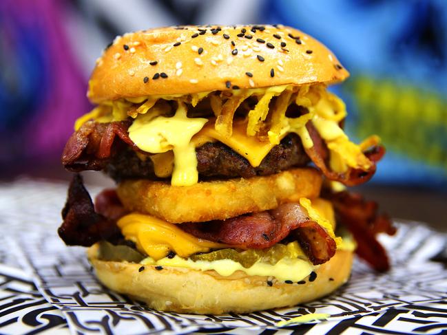 Trump Tower burger is a popular choice at BL Burgers in Sydney. Picture: AAP