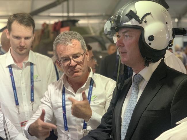 Defence Minister Christopher Pyne at Avalon 2019. Source: Twitter