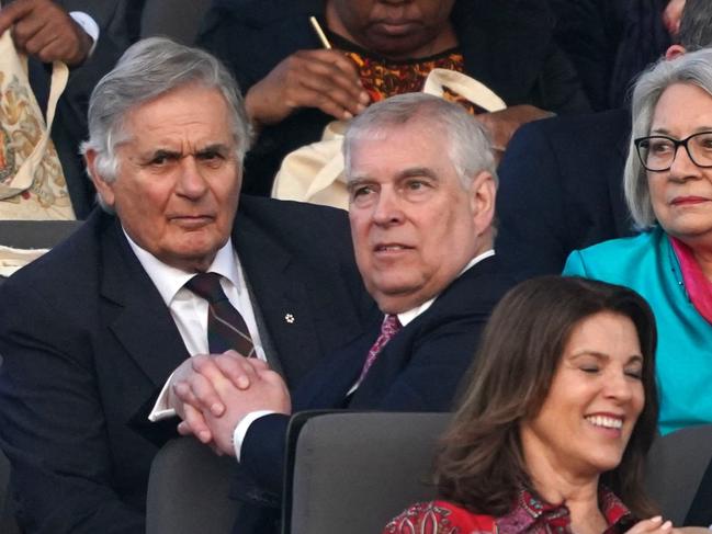 Prince Andrew at Windsor Castle ahead of the Coronation Concert. Picture: AFP