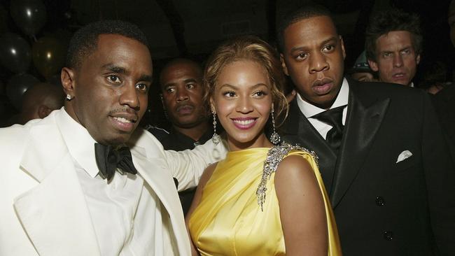 Combs and Beyonce and Jay-Z attend the Sean Jean/Zac Posen CFDA after-party at Marquee, on June 7, 2004 in New York City. Picture: Evan Agostini/Getty Images