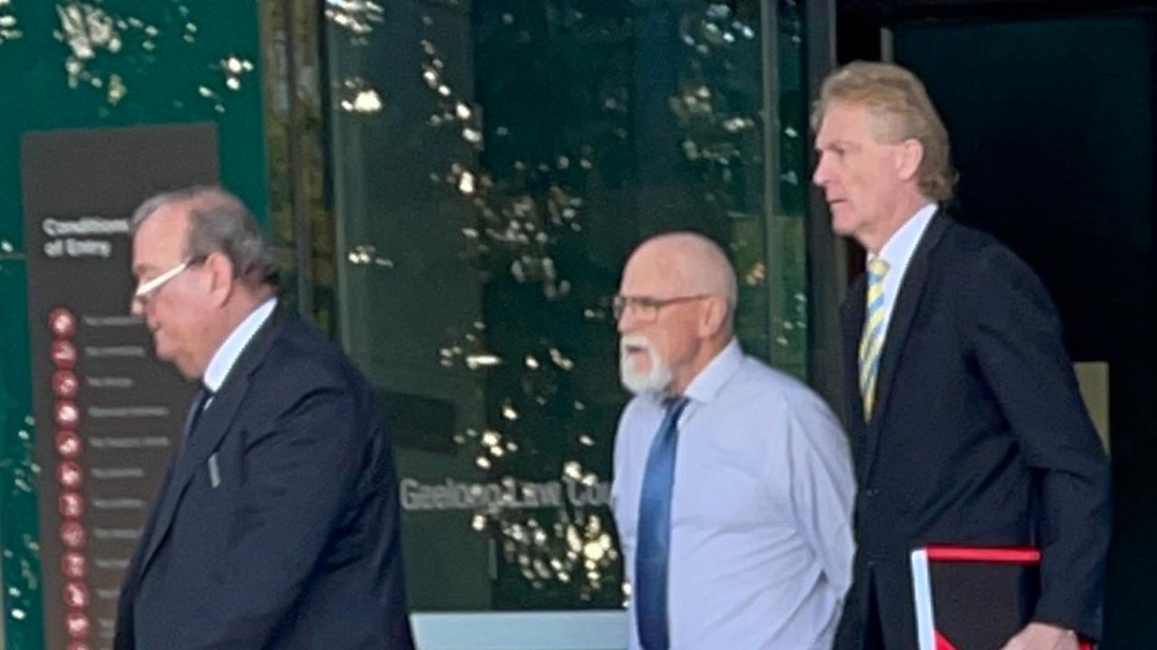 Ray Card leaves Geelong Court after pleading guilty to culpable driving causing the death of his partner.