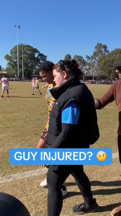 Guy Sebastian suffers knee injury in AFL debut