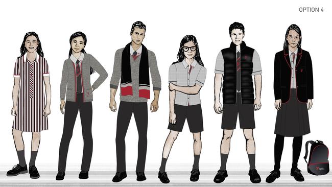 The final designs for Footscray High School’s new uniform.