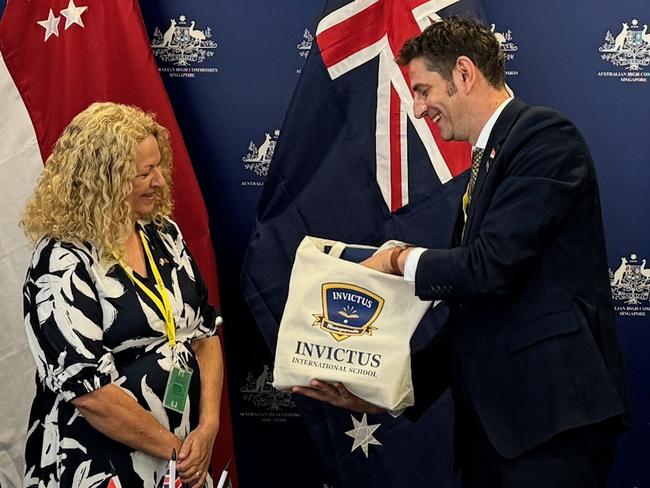 Larrakeyah Primary School principal Fathma Mauger at the Sister School MOU signing with Invictus International School.