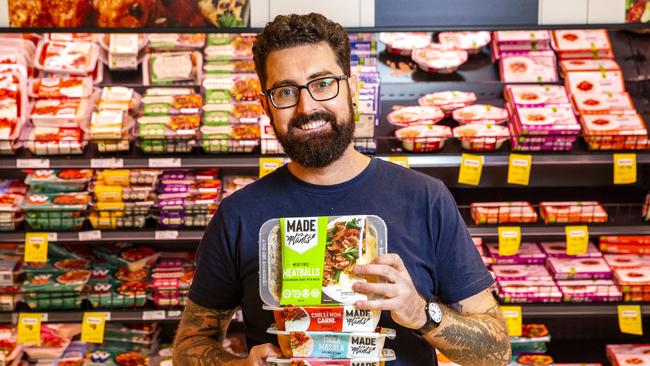 Cale Drouin, founder of 'Made With Plants' has his products stocked at Woolworths.