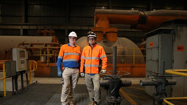 AGL chief operating officer Markus Brokhof and site transition manager Brad Williams. Picture: Britta Campion
