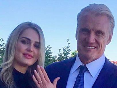 Dolph Lundgren and his new fiance.