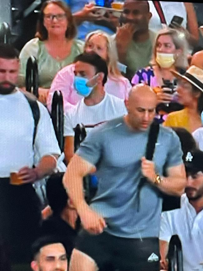 TV cameras catch Tarek Zahed at the Australian Open.