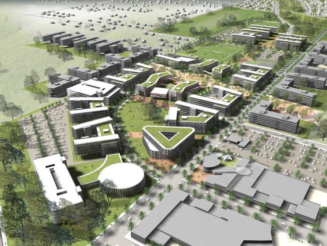 An artist’s impression of Sydney Science Park at Luddenham, which promises to deliver 12,000 new “smart” jobs to the region.