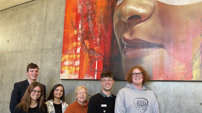 Members of the Bendigo Youth Council: Ben Reid, Lilly Correll, Abby Patton, Mayor Cr Andrea Metcalf, youth mayor Ryan Peterson and Max McKellar. Picture: Julieanne Strachan