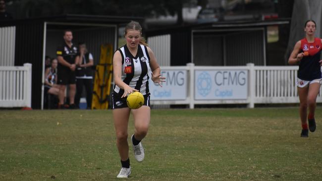 Under-17 Girls division 1 action between the Sherwood Magpies and Surfers Paradise Demons. Sunday May 14, 2023. Picture: Nick Tucker