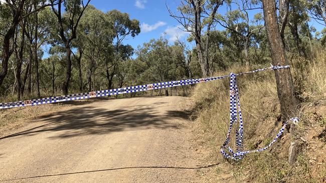 Police tape sealing off Shannonvale Rd about 3km from crime scene.