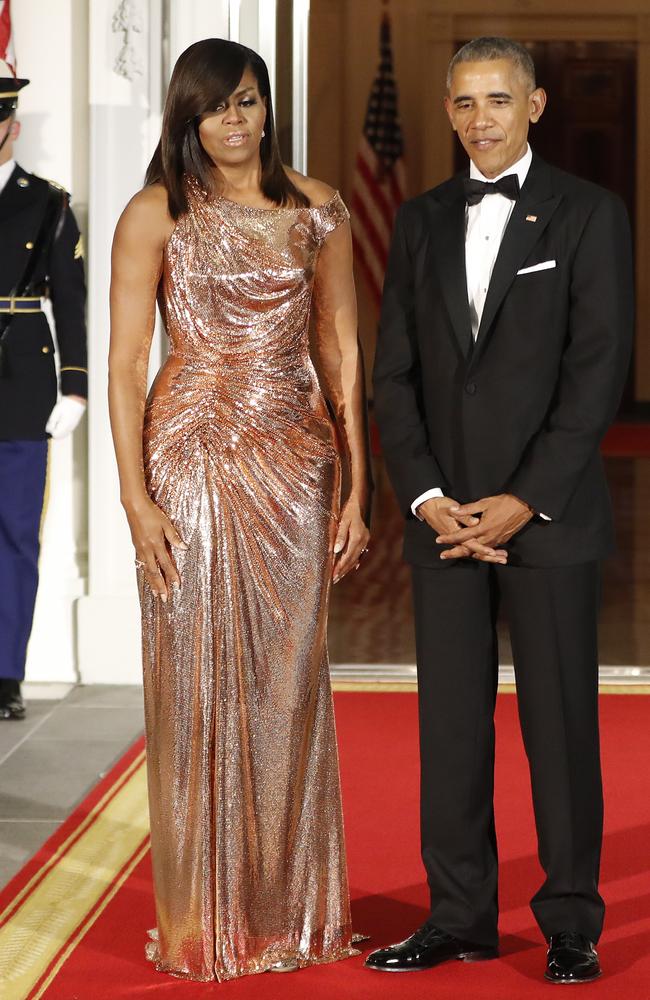 Michelle Obama Shines In White Brandon Maxwell Dress At Singapore