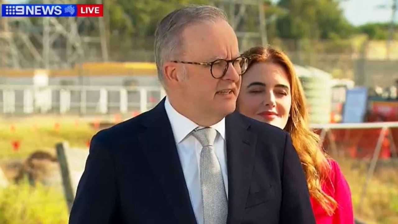 Anthony Albanese announces Ali France as the Labor candidate for Dickson, 2024. Picture: Nine News