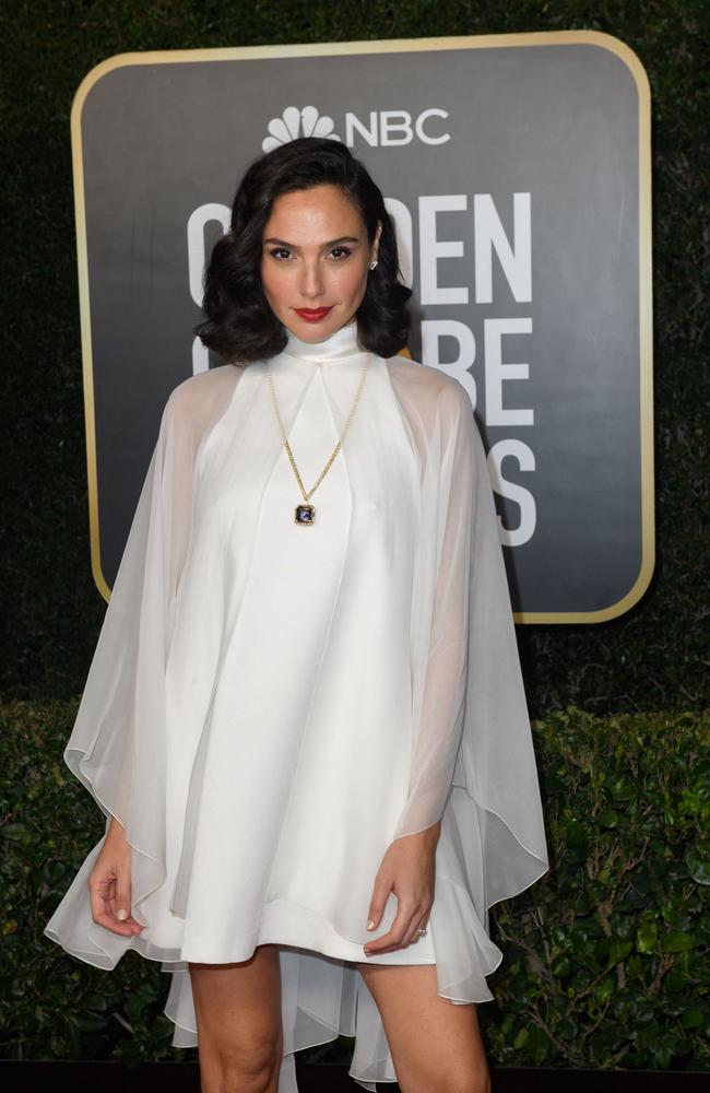 Gadot walks the red carpet. Picture: HFPA/AFP