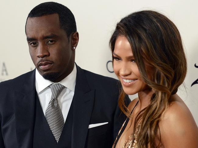 Sean ‘Diddy’ Combs with Cassie Ventura at the premiere of The Perfect Match in March 2016, just days after the alleged hotel assault. Picture: AFP