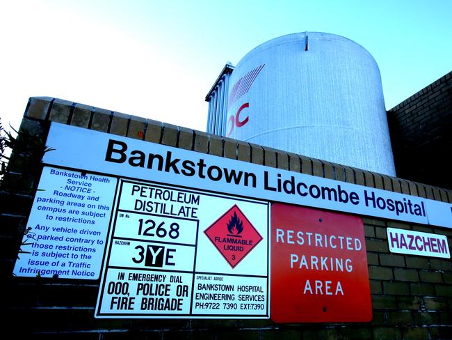 A liquid oxygen BOC bottle at Bankstown-Lidcombe Hospital. Picture: Ross Schultz