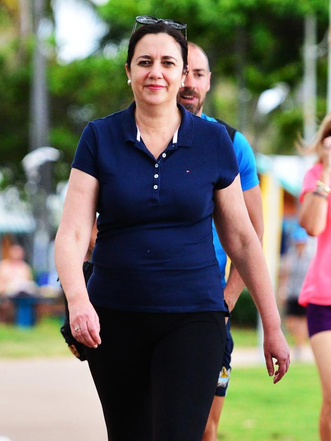 Queensland Premier Annastacia Palaszczuk walks along The Strand in Townsville. Photo: Zak Simmonds