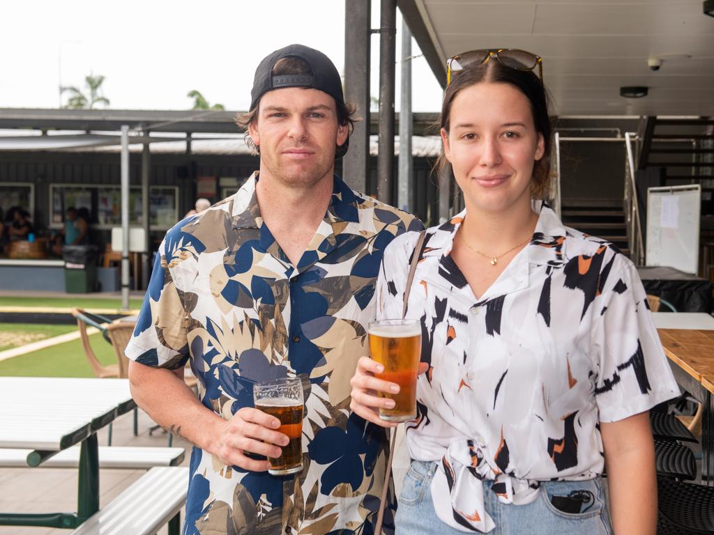 Ben Norris and Bree Cook at Australia Day @ The Bowlsie Northern Beaches Bowls club.Picture: Michaela Harlow