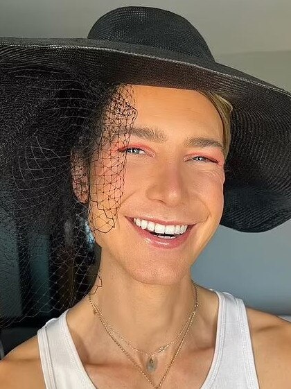 Christian paired the dress with a black hat from Melissa Jackson Millinery. Picture: Instagram