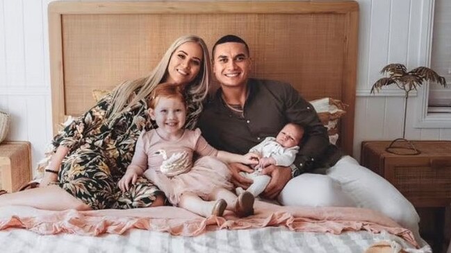 Gold Coast couple Jessica and Timi Matenga with their children.