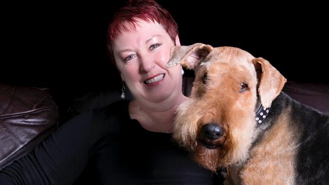 Paw Behaviour owner Jennifer Wilcox and her dogs Audrey the Petit Basset Griffon Vendeen (left) Milton the airedale (right). Picture: supplied