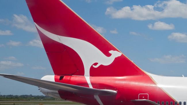 CFRBTR Qantas Logo on Aircraft Tail, Ministro Pistarini Airport, Buenos Aires, Argentinaescape november 1 2020doc holiday